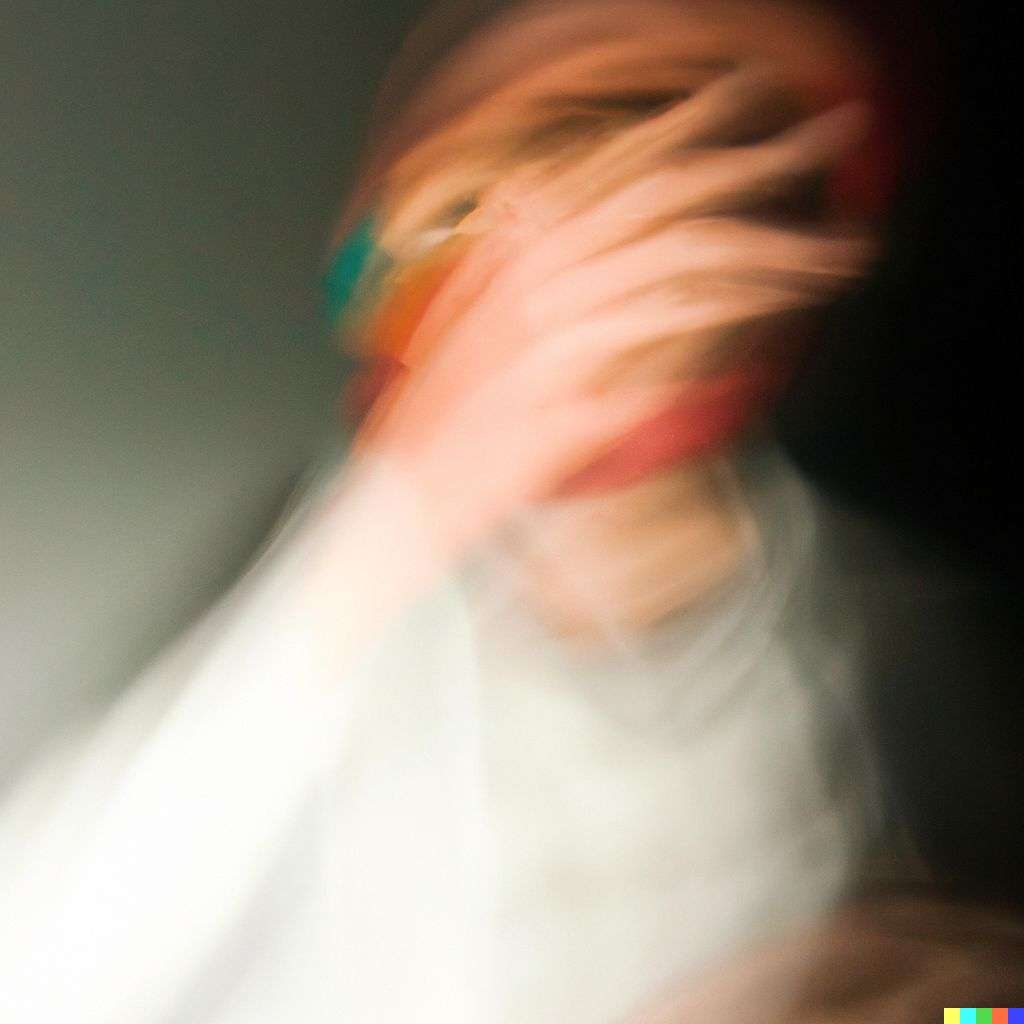a representation of anxiety, photograph, slow shutter speed, 1s